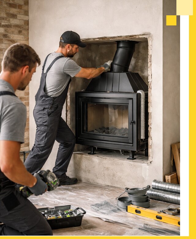 Установка каминных топок в Егорьевске: монтаж, подключение