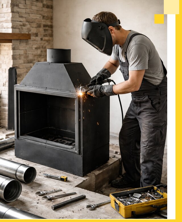 Продажа и установка металлических каминов в Егорьевске под ключ