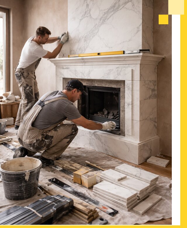 Отделка каминов в Егорьевске качественные облицовочные работы