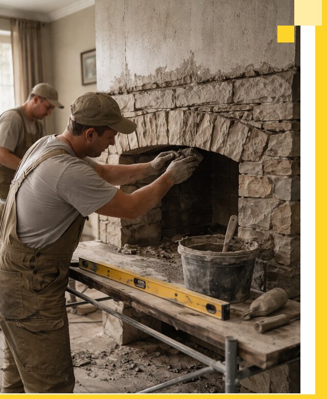 Изготовление каминов под ключ в Егорьевске, монтаж и отделка