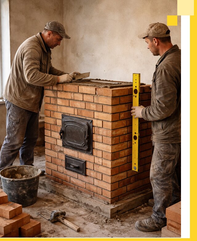 Отопительные печи под ключ в Егорьевске, установка и сборка