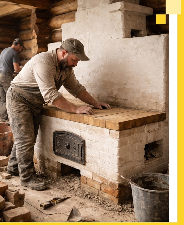 Проектирование и установка русской печи с лежанкой в Егорьевске