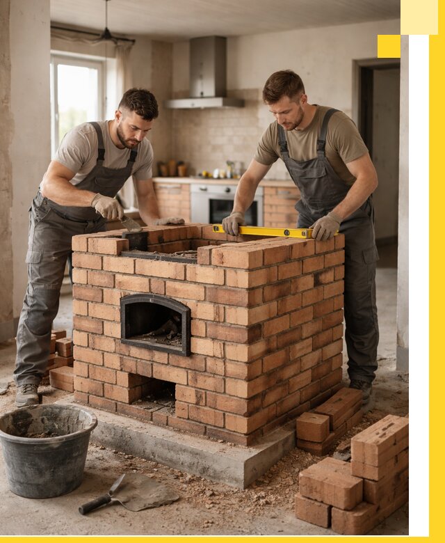 Установка и монтаж печей в частном доме в Егорьевске под ключ