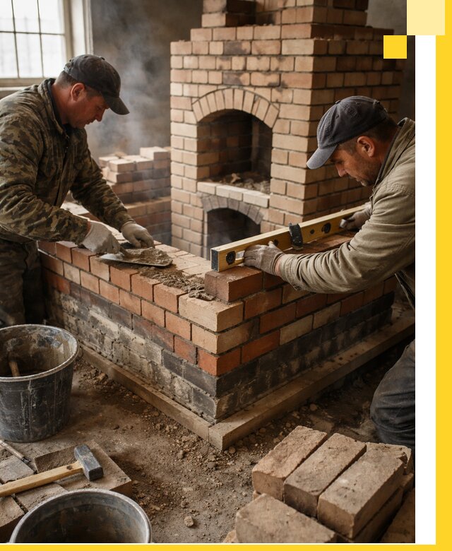 Изготовление и монтаж печей и каминов из кирпича в Егорьевске