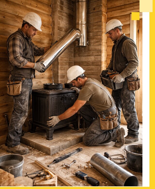 Профессиональный монтаж банных печей и дымоходов в Егорьевске