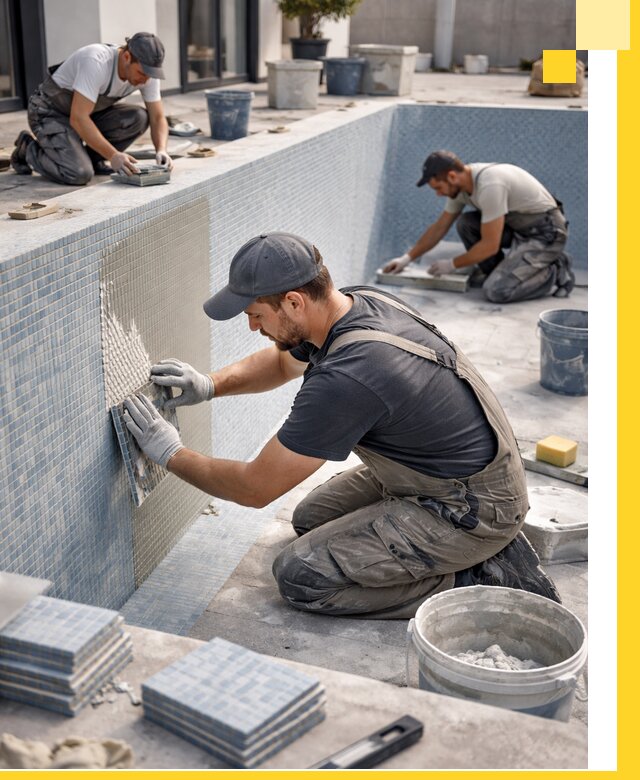 Облицовка бассейнов в Егорьевске плитка мозаика гидроизоляция