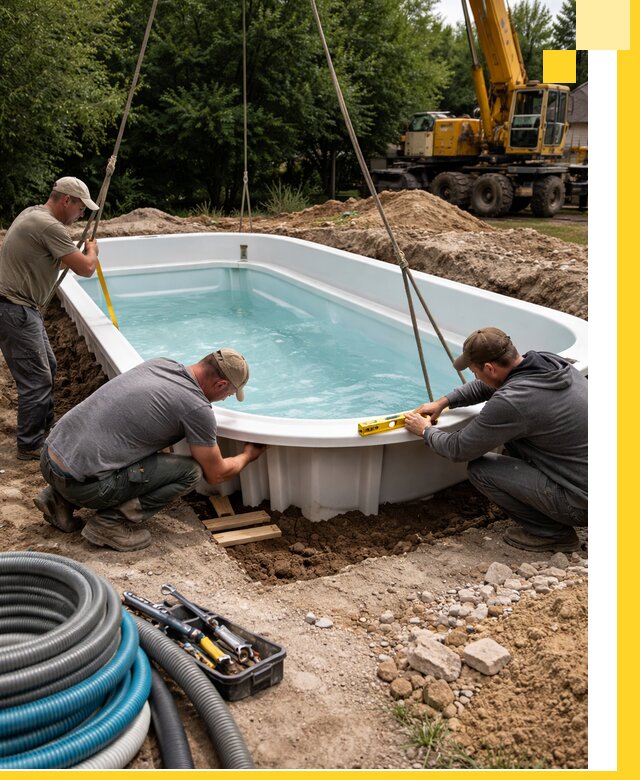 Установка и монтаж композитных бассейнов под ключ в Егорьевске