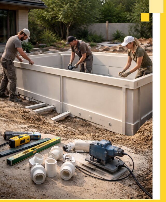 Установка полипропиленовых бассейнов под ключ в Егорьевске