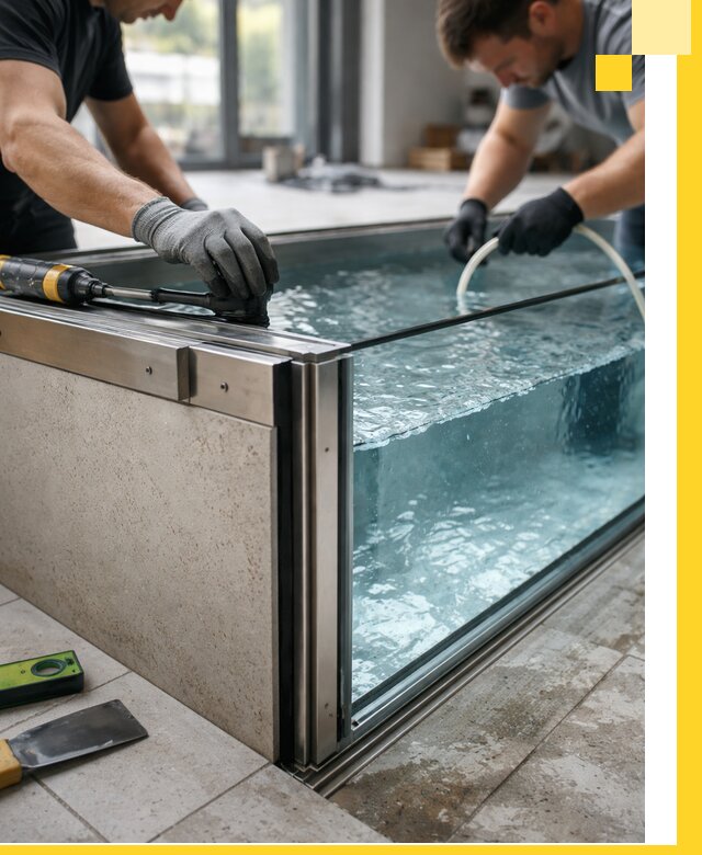 Проектирование и монтаж стеклянных бассейнов в Егорьевске