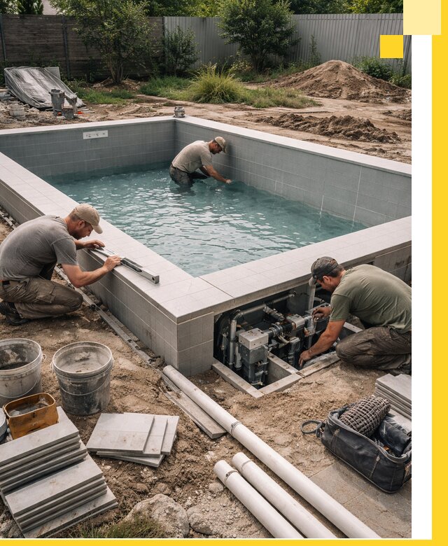 Строительство и монтаж бассейнов для дачи под ключ в Егорьевске