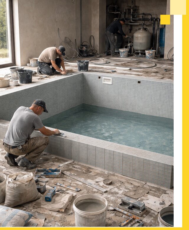 Строительство и монтаж бассейнов в помещении в Егорьевске