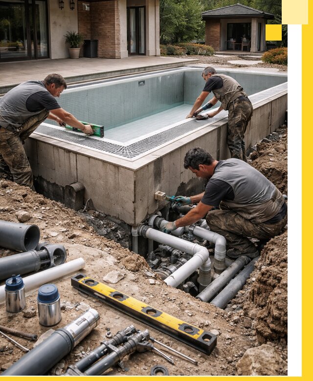 Строительство переливных бассейнов в Егорьевске под ключ