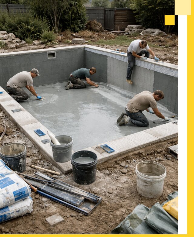 Изготовление и монтаж чаши бассейна под ключ в Егорьевске