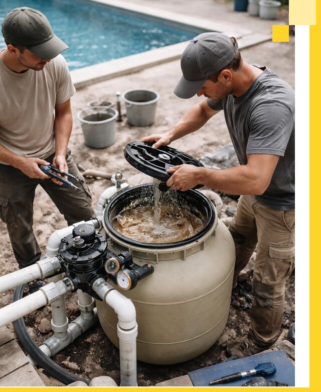 Установка и обслуживание песочных фильтров для бассейнов в Егорьевске