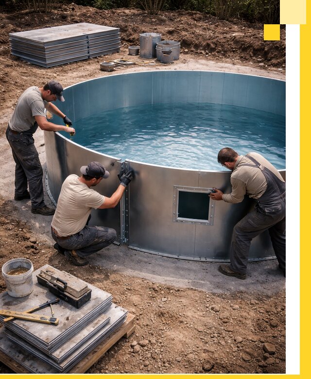 Круглые бассейны под ключ в Егорьевске проектирование и монтаж