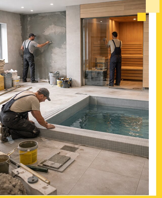 Проектирование и строительство сауны с бассейном в Егорьевске