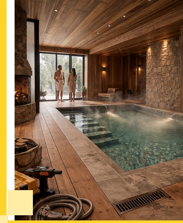 Проекты бань с бассейном под ключ в Егорьевске от 75945 р., ЭриданГрь