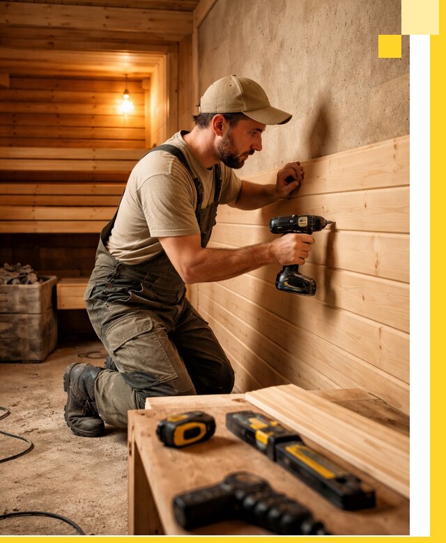 Профессиональная внутренняя отделка бани в Егорьевске под ключ