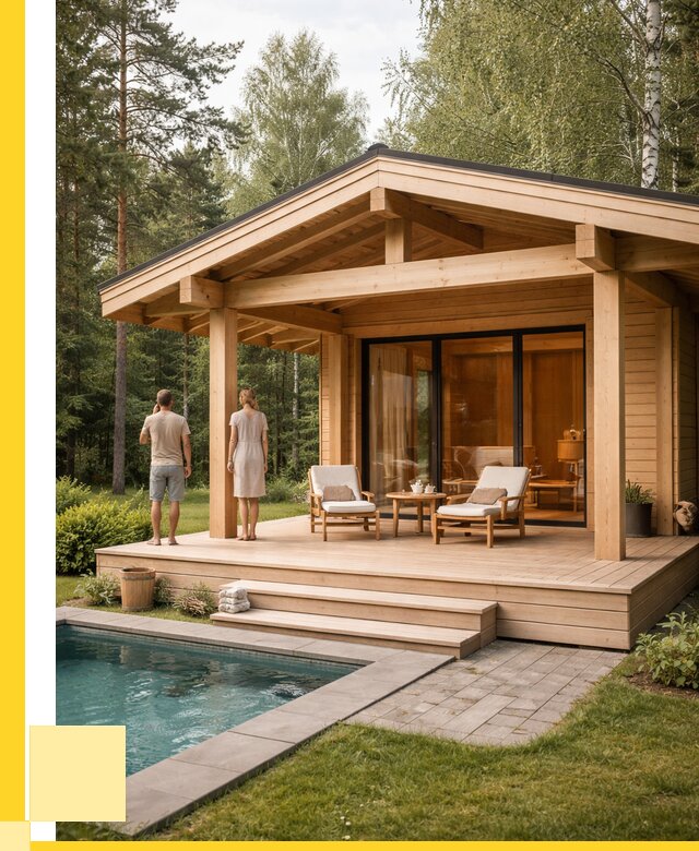 Бани с террасой под ключ в Егорьевске от 607560 р. | ЭриданГрь