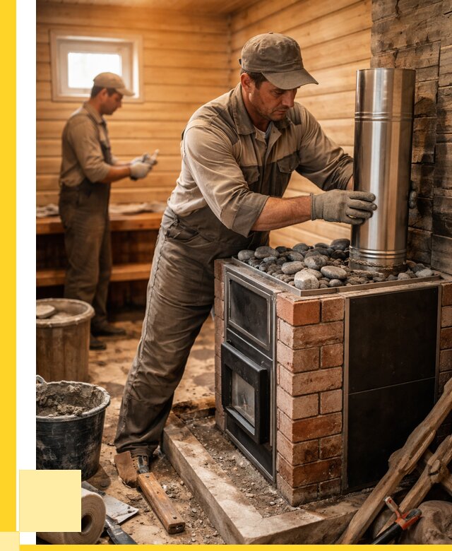 Монтаж печи в бане под ключ в Егорьевске от 20252 р. | ЭриданГрь