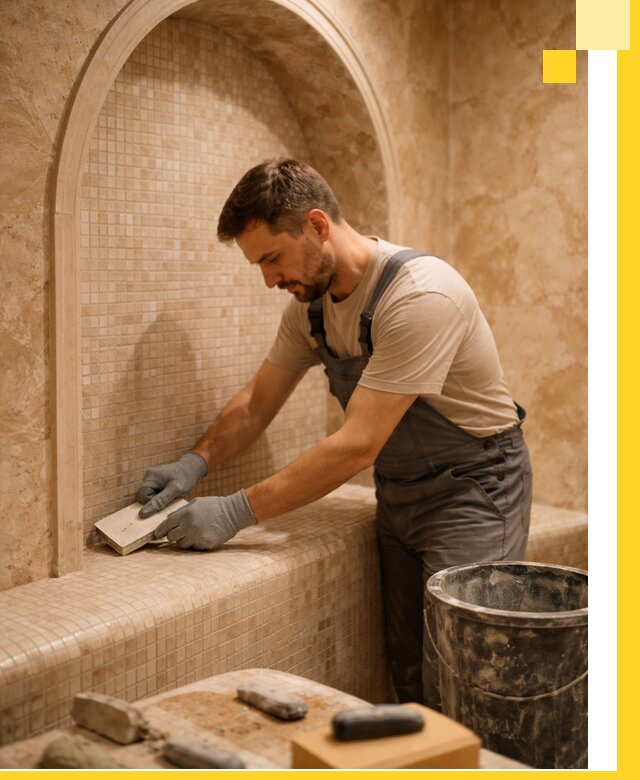 Профессиональная отделка хамамов с мозаикой под ключ в Егорьевске